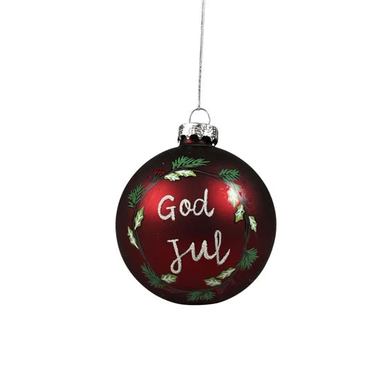 Ornament, red Merry Christmas