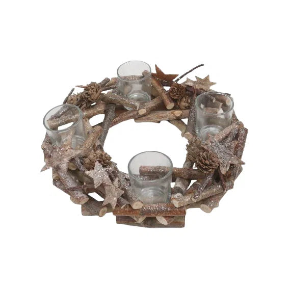 Advent stand, H 9cm, Dia. 30cm, Nature