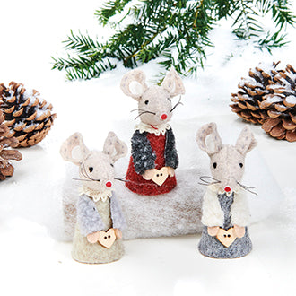 Mouse, 3 pcs. christmas 8 cm
