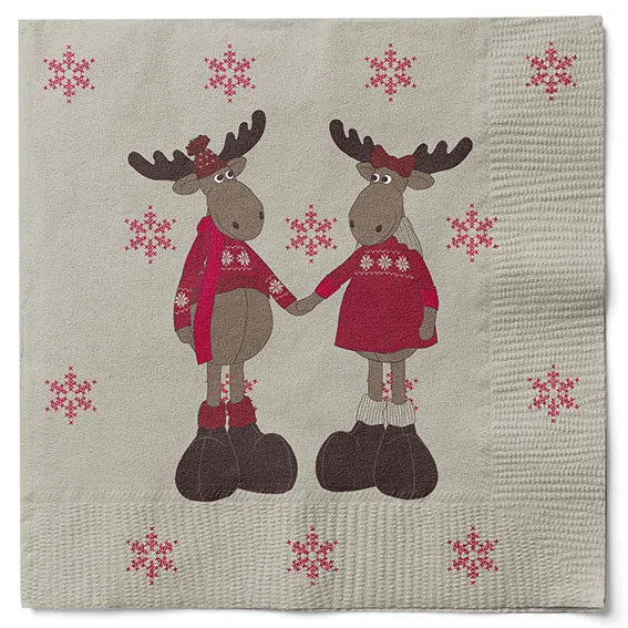 Napkins Christmas Moose, 3 layer