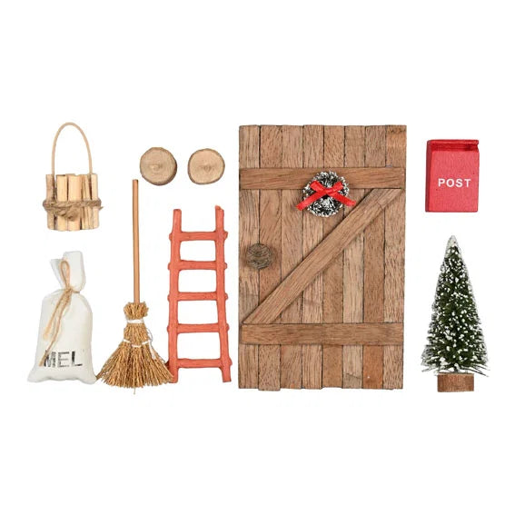 Santa door set, H 18cm, W 12.5cm, D 7cm 9/box,