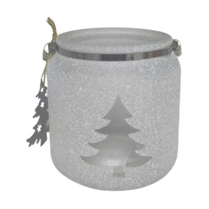 Silver Glass Lantern 10 cm