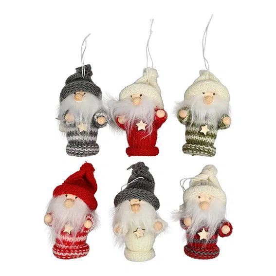 6 pieces, Santas for hanging, 8 cm