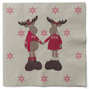 Christmas Napkins Moose, 3 layer