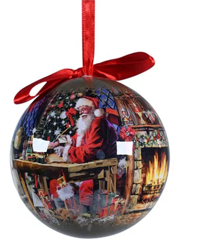 Cozy Christmas Bauble, Santa Writing