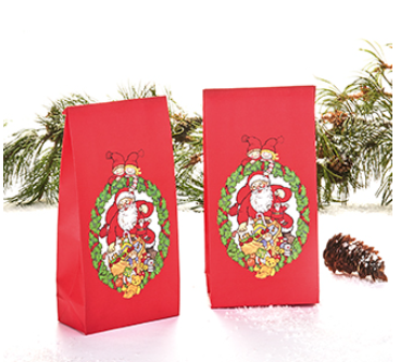 Giftbag, red with Santa